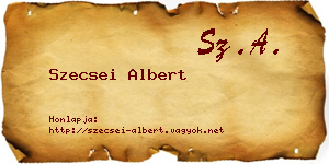 Szecsei Albert névjegykártya