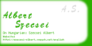 albert szecsei business card